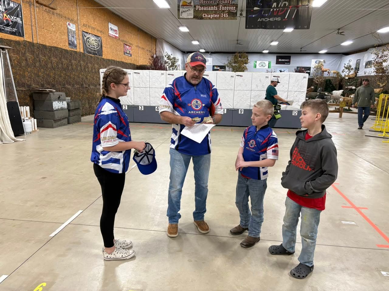 Students at the archery range